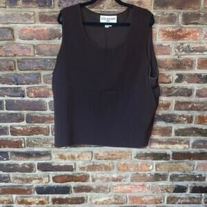 Nina Massino Brown Sleeveless Blouse Women's Size 22